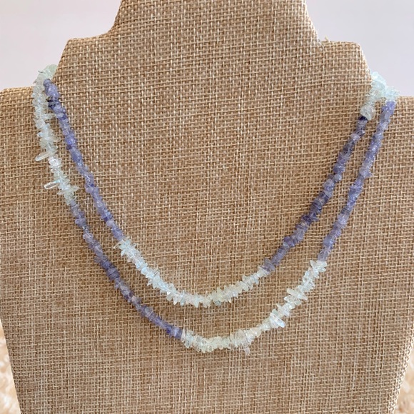 Unbranded Jewelry - Sterling Silver 925 Tanzanite Crystal Chip Emotional & Physical Healing Necklace